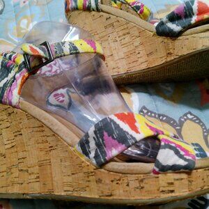 Toms Sandals wedge multi color sandal size 65